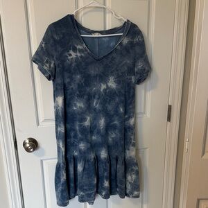 Jane and Delancey Blue Tie-Dye Casual Dress